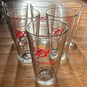 Budweiser Vintage Beer Glasses, Pint, Set of 5, EUC